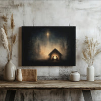 Star of Bethlehem Wall Art, Nativity Scene Canvas Print, Christian Christmas Canvas, Religious Holy Night Wall Decor, Holiday Canvas Present