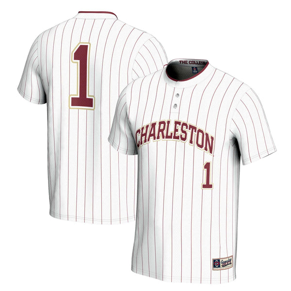 #1 Charleston Cougars Lightweight Softball Jersey - White