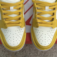 Low Top Sneakers, White Yellow Colorway, Lace Up Design, Casual Gift for Sneaker Fans