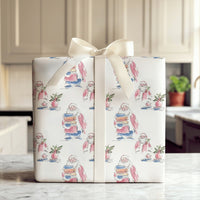 Comfy Reading Christmas Gift Wrap, Book Lover Santa Wrapping Paper, Watercolor Bookish Holiday Wrapping Paper, Reader Teacher Present Wrap