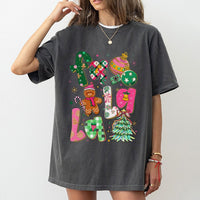 Gingerbread Man Christmas Shirt, Fa La La Christmas T-Shirt, Adorable Gingerbread Tree Graphic Tee, Festive Holiday Shirt, Xmas Present for Women
