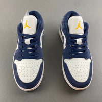 Low Top Sneakers, Blue White Colorway, Suede Footwear, Lace Up Design, Casual Gift for Sneaker Fans