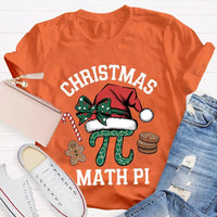Humorous Math Teacher Holiday Shirt, Pi Symbol Santa Hat Christmas T-Shirt, Christmas STEM Graphic Tee, Math Lover Xmas Tee, Teacher Present