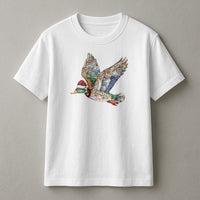 Faux Rhinestone Bird Graphic Tee, Mallard Duck Christmas Shirt, Holiday Mallard Duck T-Shirt, Duck Hunting Bird Lover Graphic Tee