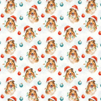 Santa Hat Collie Gift Wrap, Collie Dog Christmas Wrapping Paper, Adorable Collie Holiday Wrapping Paper, Dog Lover Xmas Present Wrap Roll