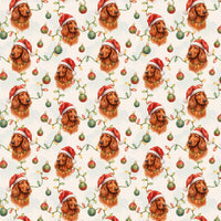Santa Dog Holiday Gift Wrap, Irish Setter Christmas Wrapping Paper, Irish Setter Xmas Wrapping Paper, Dog Lover Gift Wrap Roll