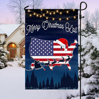 Patriotic American Flag USA Map Yard Flag, Merry Christmas Y'all Garden Flag, Southern Holiday Lawn Banner, Winter Xmas Decor Present