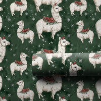 Winter Animal Gift Wrap, Christmas Llama Wrapping Paper, Adorable Holiday Llama Paper, Festive Present Wrap, Whimsical Gift Wrapping Paper