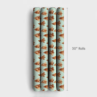 Rustic Pine Tree Gift Wrap Roll, Watercolor Christmas Tree Wrapping Paper, Mint Green Holiday Present Paper, Minimalist Winter Gift Wrapping