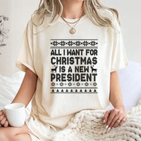 Humorous Election Holiday T-Shirt, New President Christmas T-Shirt, Political Humor Christmas T-Shirt, Sarcastic Xmas Tee, Humorous Holiday Present