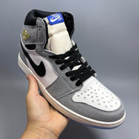 High Top Sneakers, Gray Colorway, Lace Up Design, Casual Gift for Sneaker Fans