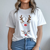 Christmas Baby Reveal T-Shirt, Reindeer Pregnancy Announcement T-Shirt, Adorable Mom and Baby Deer Shirt, Holiday Expecting Mom Graphic Tee