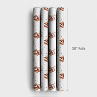 Puppy in Snow Holiday Gift Wrap Roll, Basset Hound Christmas Wrapping Paper, Winter Dog Xmas Wrapping Paper, Dog Lover Holiday Present Wrap