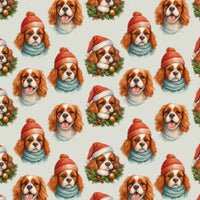 Dog Christmas Gift Wrap, Cavalier King Charles Spaniel Wrapping Paper, Holiday Puppy Wrapping Paper, Cavalier Dog Lover Christmas Gift Wrap