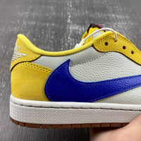Low Top Sneakers, Blue White Yellow Colorway, Reverse Hook Design, Lace Up Design, Casual Gift for Sneaker Fans