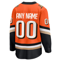 Anaheim Ducks Orange Home Breakaway Custom Jersey