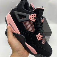 Mid Top Sneakers, Black Red Pink Colorway, Lace Up Design, Casual Gift for Sneaker Fans