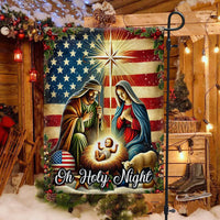 Holy Family American Flag Christmas Yard Flag, Nativity Scene Garden Flag, Double Sided Religious Holiday Lawn Banner