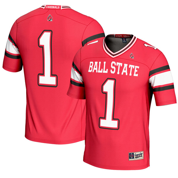 #1 Ball State Cardinals Endzone Football Jersey - Cardinal