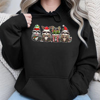 Adorable Holiday Wildlife Raccoon Hoodie, Christmas Raccoon Hoodie, Animal Lover Xmas Hooded Sweatshirt, Festive Winter Raccoon Pullover