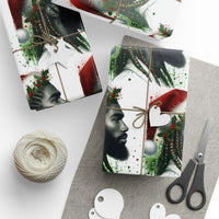 African American Santa Wrapping Paper, Black Santa Wrapping Paper, Christmas Gift Wrap Paper, Holiday Wrapping Paper Roll, Xmas Gift Wrap