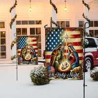 Holy Family American Flag Christmas Yard Flag, Nativity Scene Garden Flag, Double Sided Religious Holiday Lawn Banner