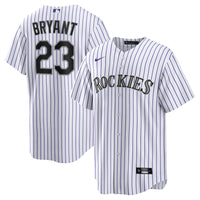 Colorado Rockies Kris Bryant White/Purple Replica Player Jersey