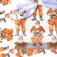 Electrician Christmas Gift Wrap, Lineman Santa Wrapping Paper, Utility Worker Holiday Wrapping Paper, Tradesman Xmas Gift Wrap Paper