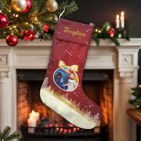 Custom Picture Christmas Stocking, Personalized Photo Christmas Stocking, Name Velboa Holiday Stocking, Custom Family Xmas Mantle Stocking