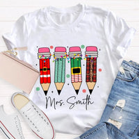 Custom Name Snowflakes Lights Graphic Tee, Personalized Christmas Shirt, Matching Family Holiday T-Shirt, Merry Christmas Season Apparel