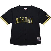 Black Michigan Wolverines On The Clock Full-Button Fashion Jersey