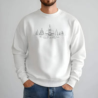 Minimalist Church Line Art Crewneck, Oh Come Let Us Adore Him Sweatshirt, Christian Holiday Sweater, Religious Christmas Sweatshirt