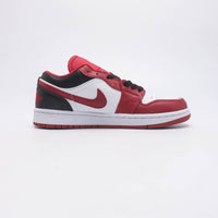Low Top Basketball Shoes, White Red Colorway, Leather Footwear, Lace Up Design, Casual Gift for Shoe Lovers