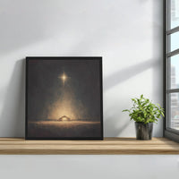 Star of Bethlehem Manger Painting Print, Nativity Scene Canvas Wall Art, Religious Christian Christmas Decor, Digital Download Faith Present
