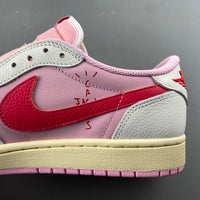 Low Top Sneakers, White Red Pink Colorway, Reverse Hook Design, Lace Up Design, Casual Gift for Sneaker Fans