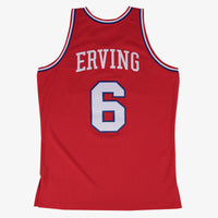 Philadelphia 76ers Julius Erving 1982 Swingman Road Authentic Jersey - Scarlet