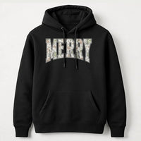 Varsity Letter Camo Hoodie, Merry Christmas Camo Hoodie, Camo Holiday Graphic Sweatshirt, Camouflage Christmas Pullover, Winter Holiday Present