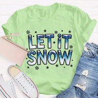 Snowflake Winter T-Shirt, Let It Snow Christmas Shirt, Retro Holiday Graphic Tee, Comfy Xmas Shirt, Christmas Present for Women and Men