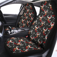 Holiday Reindeer Seat Covers, Christmas Reindeer Car Seat Covers, Festive Winter Polar Fleece Car Seat Cover Set, Xmas Vehicle Present
