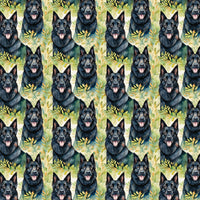 Botanical Watercolor Dog Gift Wrap, Black German Shepherd Wrapping Paper, German Shepherd Christmas Gift Wrapping Paper, Dog Present Wrap