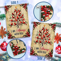Christmas Tree Memorial Yard Flag, I Am Always with You Cardinal Garden Flag, Double-Sided Bereavement Flag, Red Bird Lawn Decor