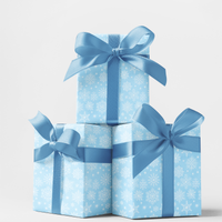 Ice Blue Winter Gift Wrap, Snowflake Wrapping Paper, Christmas Snowflake Gift Wrapping Paper, Holiday Present Wrap, Winter Wonderland Paper