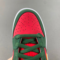 Low Top Sneakers, Red Green Yellow Colorway, Lace Up Design, Casual Gift for Sneaker Fans