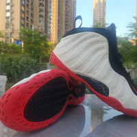 High Top Sneakers, White Black Red Colorway, Lace Up Design, Casual Gift for Sneaker Fans