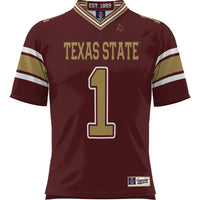 #1 Texas State Bobcats Football Jersey - Maroon