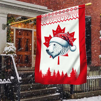 Santa Hat Bear Holiday Flag, Polar Bear Christmas Canadian Flag Garden Flag, Double-Sided Canada Flag, Winter Yard Lawn Decor Present