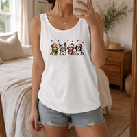 Santa Hat Shih Tzu Dog Tank, Christmas Shih Tzu Tank Top, Holiday Dog Lover Sleeveless Tee, Adorable Christmas Dog Tank, Festive Winter Present