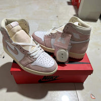 Retro High Top Sneakers, White Pink Colorway, Lace Up Design, Casual Gift for Sneaker Fans