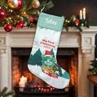 My First Christmas 2025 Stocking, Baby Dinosaur Christmas Stocking, Personalized Dino Stocking, Custom Baby Holiday Stocking, Newborn Present