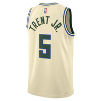 Milwaukee Bucks 2025/26 City Edition Swingman Jersey - Cream - Gary Trent Jr.